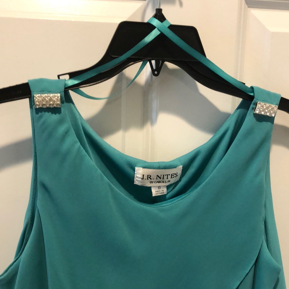 Calvin Klein Green Asymmetrical Ruffled Mini Dress - Picture 5 of 6